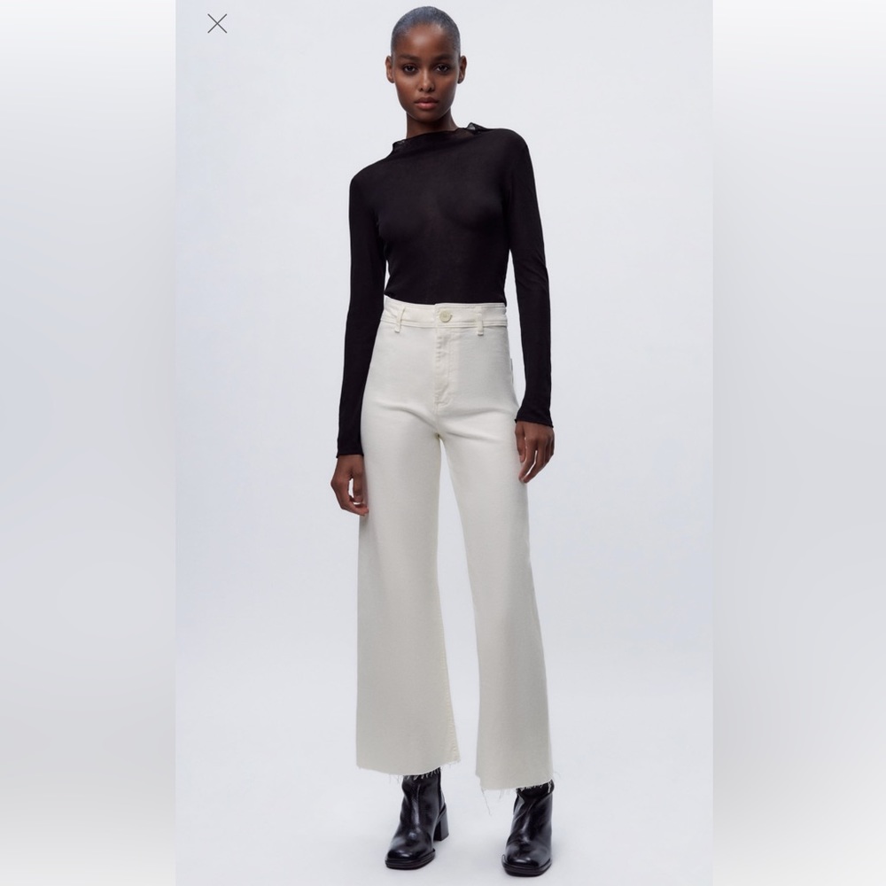 NWT Zara High Waisted Marine Straight Jeans